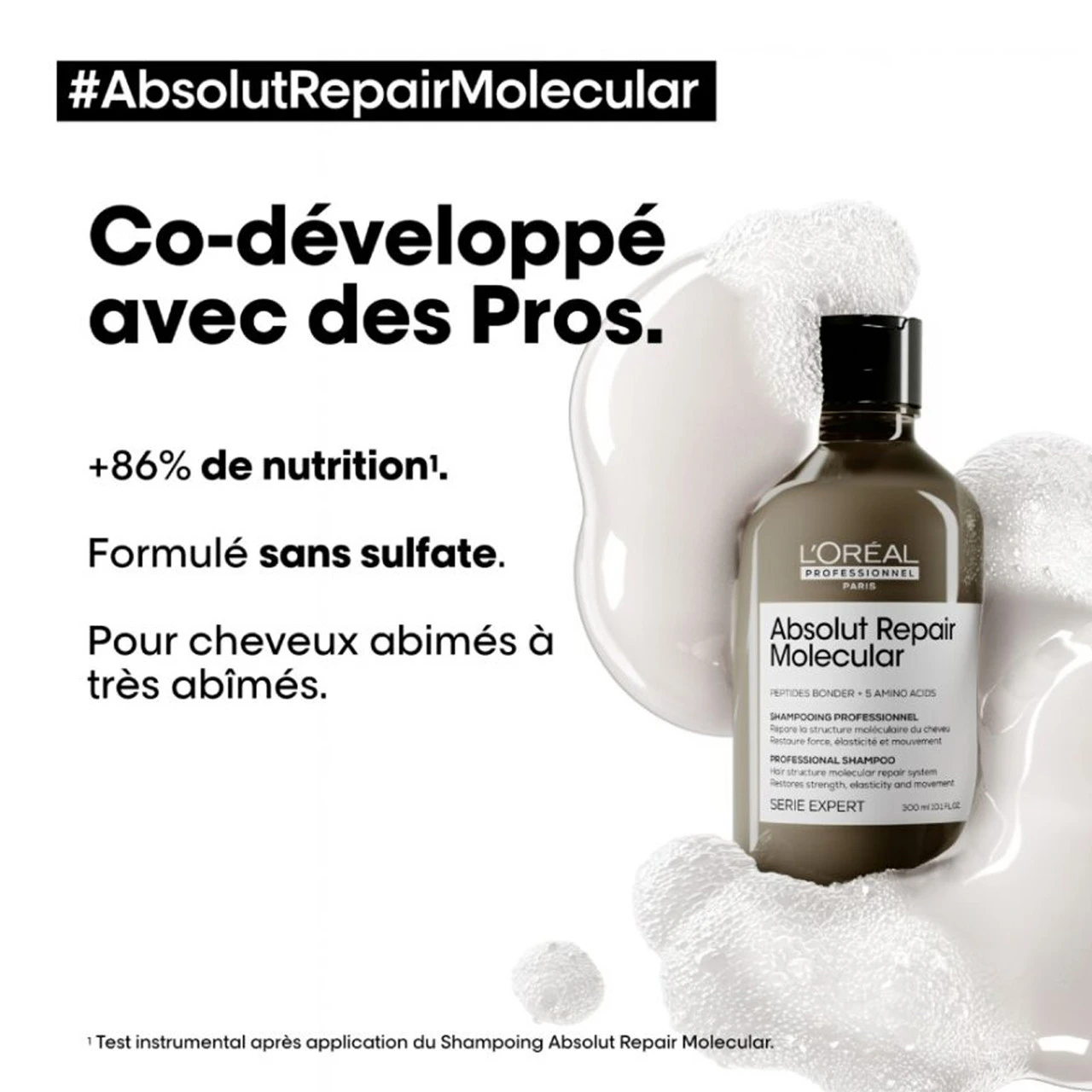 Shampooing Absolut Repair Molecular L'Oréal Professionnel 300 Ml 2 Shampooing Absolut Repair Molecular L'Oréal Professionnel 300 Ml – Image 2