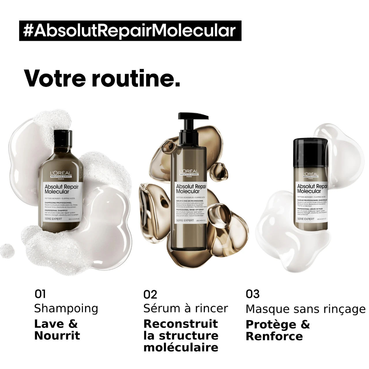 Pré-Traitement Concenté Absolut Repair Molecular L'Oréal Professionnel 190 Ml 5 Pré-Traitement Concenté Absolut Repair Molecular L'Oréal Professionnel 190 Ml – Image 5