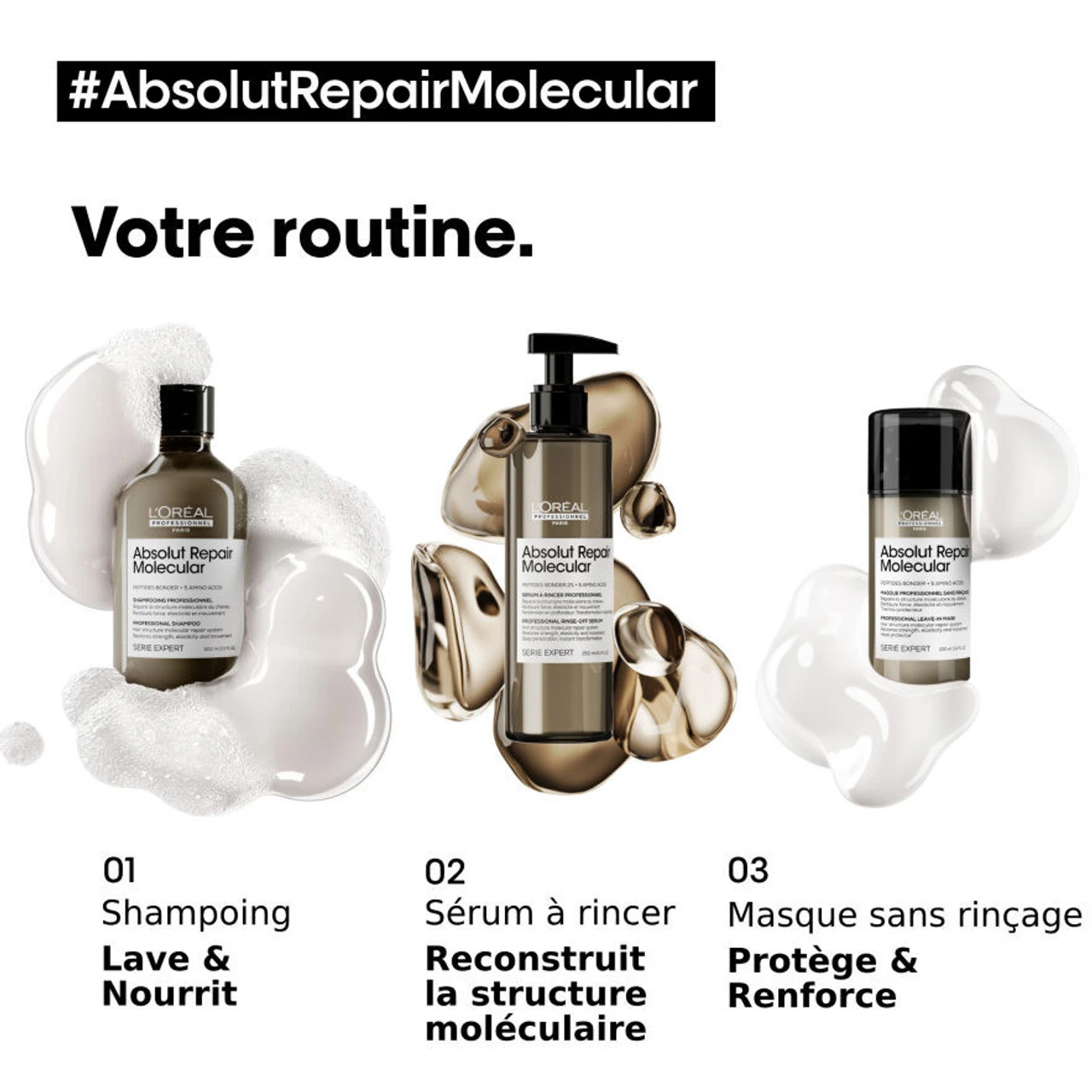 Shampooing Absolut Repair Molecular L'Oréal Professionnel 300 Ml 4 Shampooing Absolut Repair Molecular L'Oréal Professionnel 300 Ml – Image 4